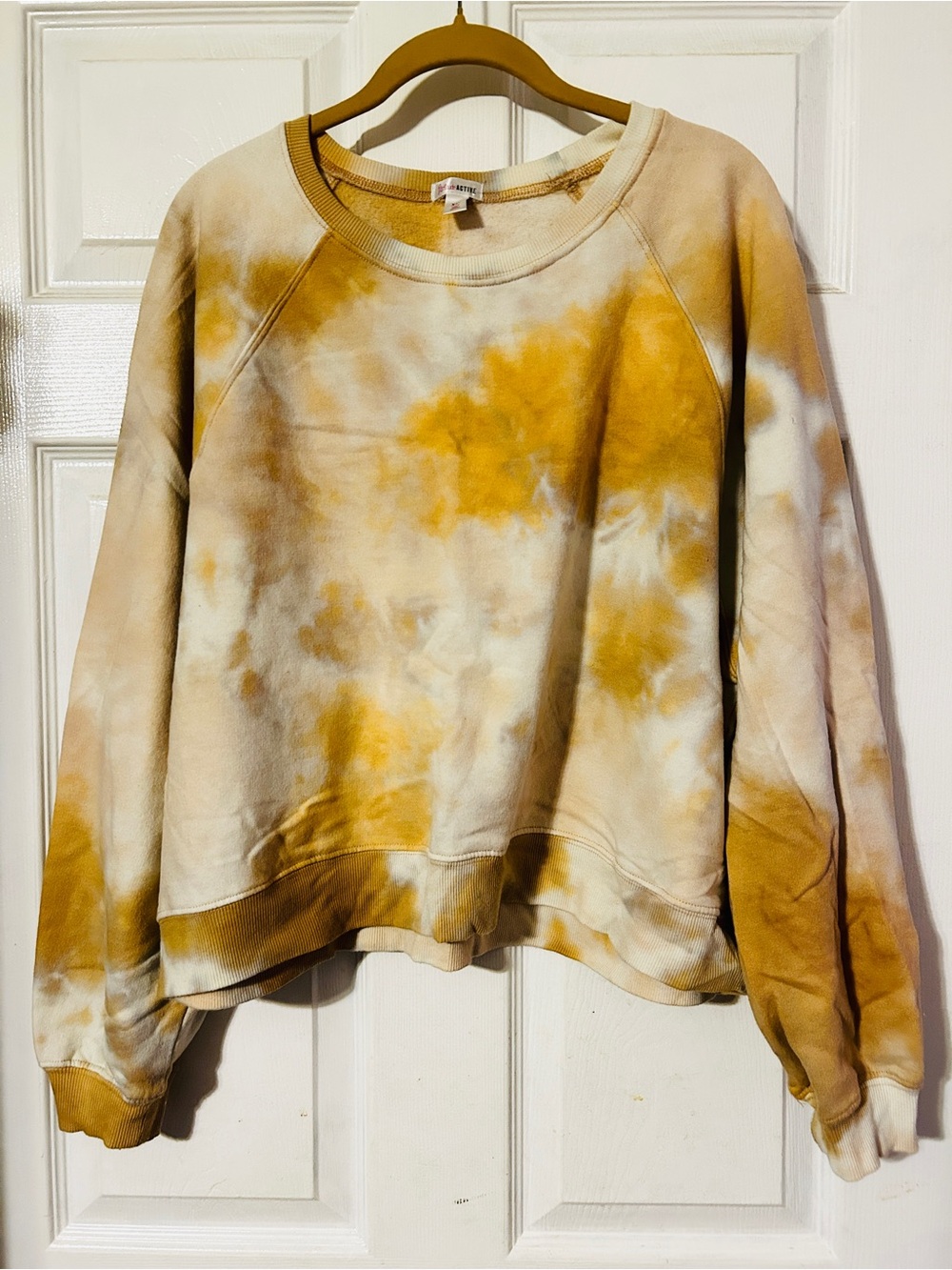 flirtitude Mustard Tie-Dye Sweatshirt